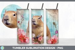 Vintage Capybara Tumbler | Sublimation 20 oz Skinny Tumbler Product Image 3