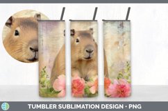Vintage Capybara Tumbler | Sublimation 20 oz Skinny Tumbler Product Image 5