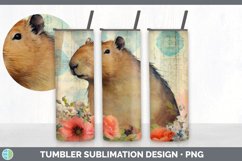 Vintage Capybara Tumbler | Sublimation 20 oz Skinny Tumbler Product Image 6