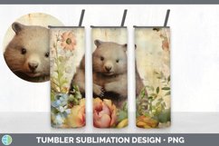 Vintage Wombat Tumbler | Sublimation 20 oz Skinny Tumbler De Product Image 4