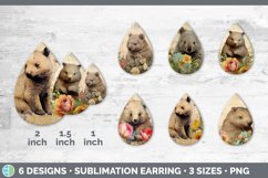 Vintage Wombat Teardrop Earrings | Sublimation Earrings Desi Product Image 2