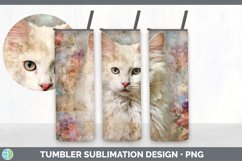 Vintage Angora Cat Tumbler | Sublimation 20 oz Skinny Tumble Product Image 3