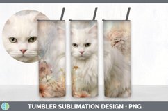Vintage Angora Cat Tumbler | Sublimation 20 oz Skinny Tumble Product Image 4
