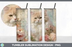 Vintage Angora Cat Tumbler | Sublimation 20 oz Skinny Tumble Product Image 5