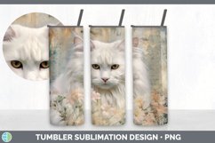 Vintage Angora Cat Tumbler | Sublimation 20 oz Skinny Tumble Product Image 6