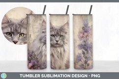 Vintage Angora Cat Tumbler | Sublimation 20 oz Skinny Tumble Product Image 7