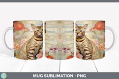 Vintage Bengal Cat Mug Wrap | Sublimation Coffee Cup Designs Product Image 2