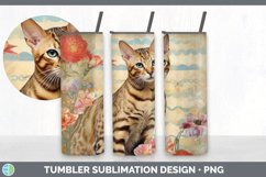 Vintage Bengal Cat Tumbler | Sublimation 20 oz Skinny Tumble Product Image 3