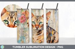 Vintage Bengal Cat Tumbler | Sublimation 20 oz Skinny Tumble Product Image 4
