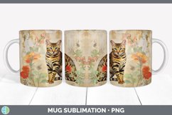 Vintage Bengal Cat Mug Wrap | Sublimation Coffee Cup Designs Product Image 5