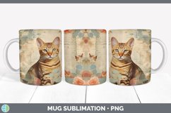 Vintage Bengal Cat Mug Wrap | Sublimation Coffee Cup Designs Product Image 6