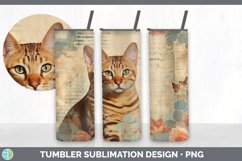 Vintage Bengal Cat Tumbler | Sublimation 20 oz Skinny Tumble Product Image 7