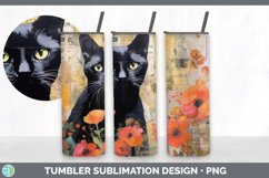 Vintage Black Cat Tumbler | Sublimation 20 oz Skinny Tumbler Product Image 1