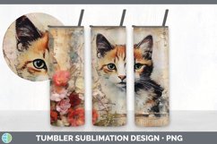 Vintage Calico Cat Tumbler | Sublimation 20 oz Skinny Tumble Product Image 2