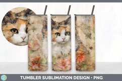 Vintage Calico Cat Tumbler | Sublimation 20 oz Skinny Tumble Product Image 5
