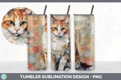 Vintage Calico Cat Tumbler | Sublimation 20 oz Skinny Tumble Product Image 7