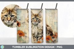 Vintage Maine Coon Cat Tumbler | Sublimation 20 oz Skinny Tu Product Image 2