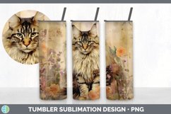 Vintage Maine Coon Cat Tumbler | Sublimation 20 oz Skinny Tu Product Image 6