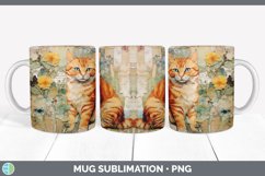 Vintage Orange Cat Mug Wrap | Sublimation Coffee Cup Designs Product Image 2