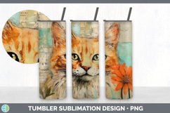Vintage Orange Cat Tumbler | Sublimation 20 oz Skinny Tumble Product Image 4