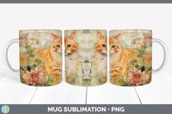 Vintage Orange Cat Mug Wrap | Sublimation Coffee Cup Designs Product Image 5