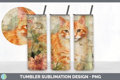 Vintage Orange Cat Tumbler | Sublimation 20 oz Skinny Tumble Product Image 5