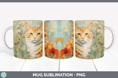 Vintage Orange Cat Mug Wrap | Sublimation Coffee Cup Designs Product Image 6