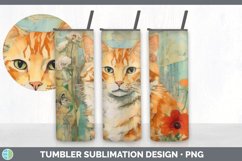 Vintage Orange Cat Tumbler | Sublimation 20 oz Skinny Tumble Product Image 6