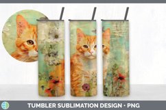 Vintage Orange Cat Tumbler | Sublimation 20 oz Skinny Tumble Product Image 7