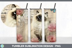 Vintage Ragdoll Cat Tumbler | Sublimation 20 oz Skinny Tumbl Product Image 3