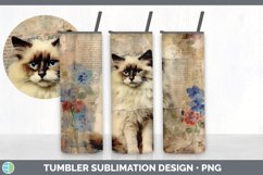 Vintage Ragdoll Cat Tumbler | Sublimation 20 oz Skinny Tumbl Product Image 5
