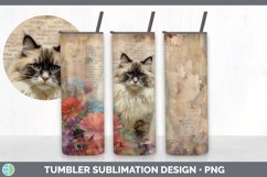 Vintage Ragdoll Cat Tumbler | Sublimation 20 oz Skinny Tumbl Product Image 6