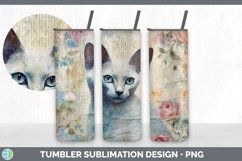 Vintage Russian Blue Cat Tumbler | Sublimation 20 oz Skinny Product Image 7
