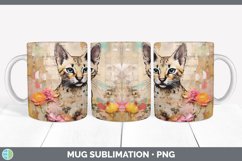 Vintage Savannah Cat Mug Wrap | Sublimation Coffee Cup Desig Product Image 2