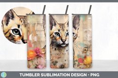 Vintage Savannah Cat Tumbler | Sublimation 20 oz Skinny Tumb Product Image 2