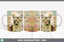 Vintage Savannah Cat Mug Wrap | Sublimation Coffee Cup Desig Product Image 3