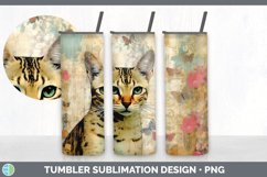 Vintage Savannah Cat Tumbler | Sublimation 20 oz Skinny Tumb Product Image 3