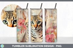 Vintage Savannah Cat Tumbler | Sublimation 20 oz Skinny Tumb Product Image 4