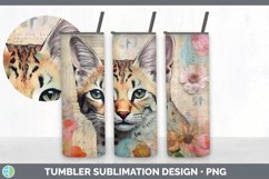 Vintage Savannah Cat Tumbler | Sublimation 20 oz Skinny Tumb Product Image 5