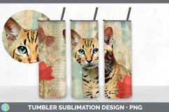 Vintage Savannah Cat Tumbler | Sublimation 20 oz Skinny Tumb Product Image 6