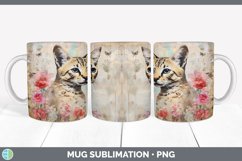 Vintage Savannah Cat Mug Wrap | Sublimation Coffee Cup Desig Product Image 7