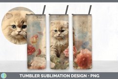 Vintage Scottish Fold Cat Tumbler | Sublimation 20 oz Skinny Product Image 4