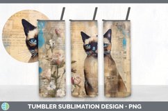 Vintage Siamese Cat Tumbler | Sublimation 20 oz Skinny Tumbl Product Image 3