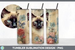Vintage Siamese Cat Tumbler | Sublimation 20 oz Skinny Tumbl Product Image 5
