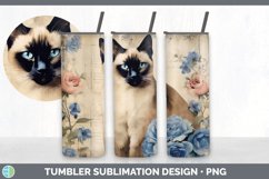 Vintage Siamese Cat Tumbler | Sublimation 20 oz Skinny Tumbl Product Image 7