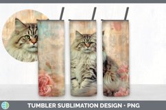 Vintage Siberian Cat Tumbler | Sublimation 20 oz Skinny Tumb Product Image 7