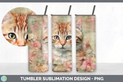 Vintage Angora Cat Tumbler | Sublimation 20 oz Skinny Tumble Product Image 3