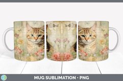 Vintage Angora Cat Mug Wrap | Sublimation Coffee Cup Designs Product Image 4