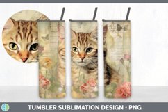 Vintage Angora Cat Tumbler | Sublimation 20 oz Skinny Tumble Product Image 4