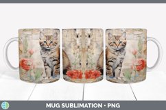 Vintage Angora Cat Mug Wrap | Sublimation Coffee Cup Designs Product Image 5